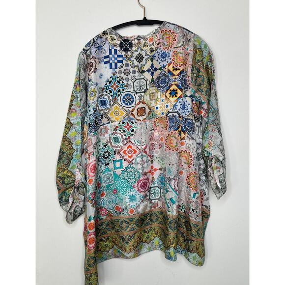 Johnny Was Pearce Blaire Silk Blouse XS - Picture 3 of 5